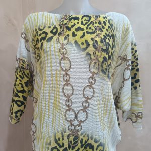 Gucci-inspired animal print Knit Top (Vibrant yellow)