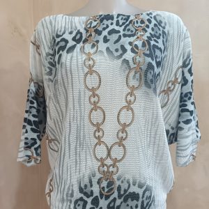 Gucci-inspired animal print Knit Top (Sage green)