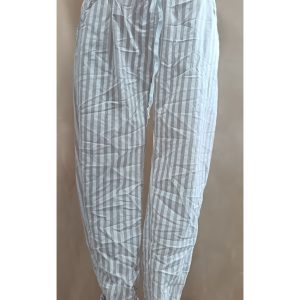 Italian Striped Jogger Pants -Khaki & Cream