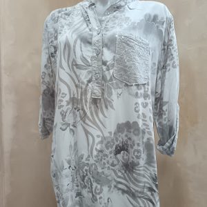 Beige, Chocolate brown & grey printed -100 % Viscose
