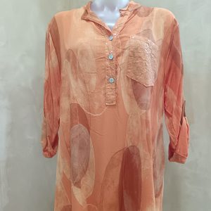 Soft burnt-orange Tunic -100 % Viscose