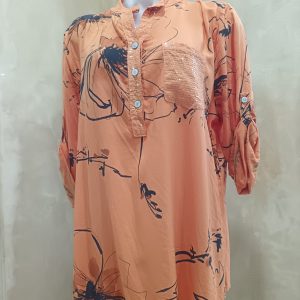 Bright Orange Floral Tunic -100 % Viscose