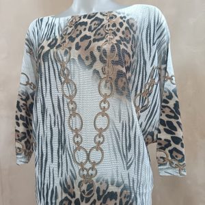 Gucci-inspired animal print Knit Top (Golden Brown)