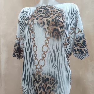 Gucci-inspired animal print Knit Top (Golden brown)