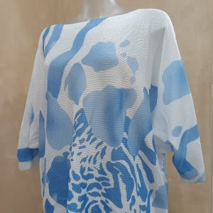 Blue Abstract Art Knit Top