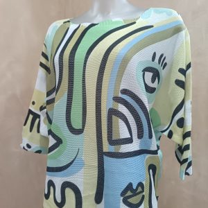 Picasso- Inspired Print Knit Top